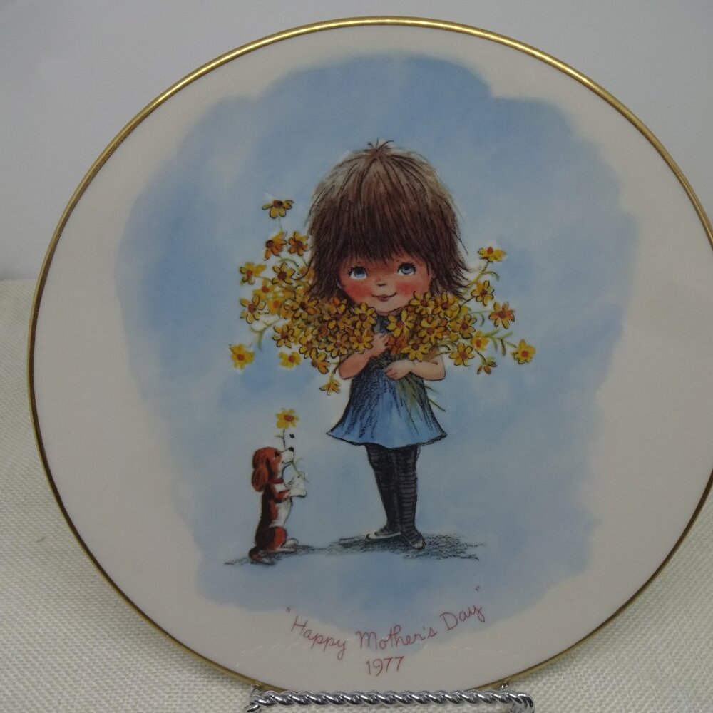 MOPPETS Gorham Fine China 5th of Limited Edition MOTHERS DAY PLATE 1977 EUC